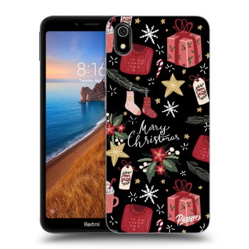 Picasee silikonowe czarne etui na Xiaomi Redmi 7A - Christmas