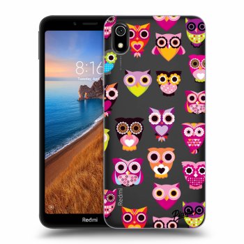 Picasee silikonowe przeźroczyste etui na Xiaomi Redmi 7A - Owls