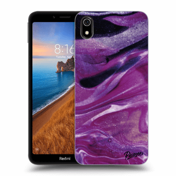Picasee silikonowe przeźroczyste etui na Xiaomi Redmi 7A - Purple glitter