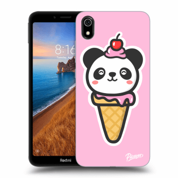 Picasee silikonowe czarne etui na Xiaomi Redmi 7A - Ice Cream Panda