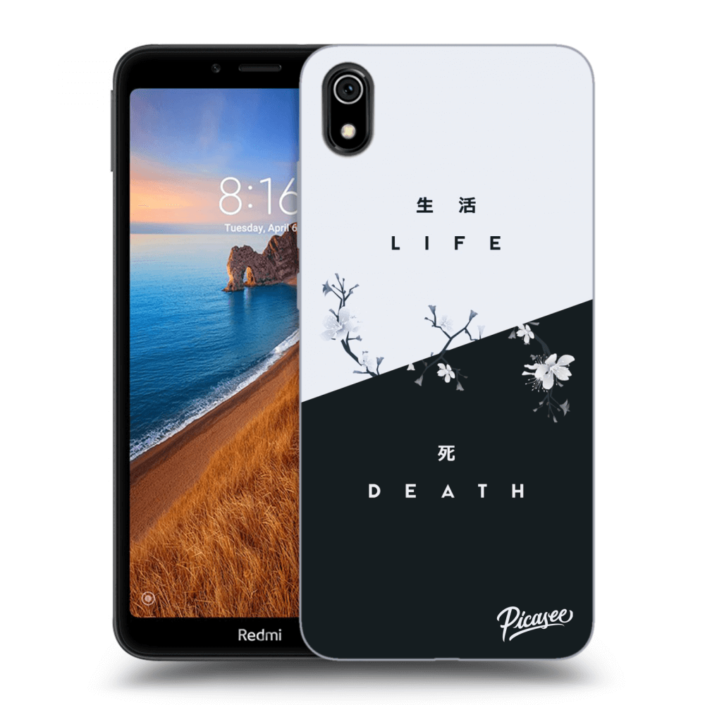 Picasee silikonowe czarne etui na Xiaomi Redmi 7A - Life - Death