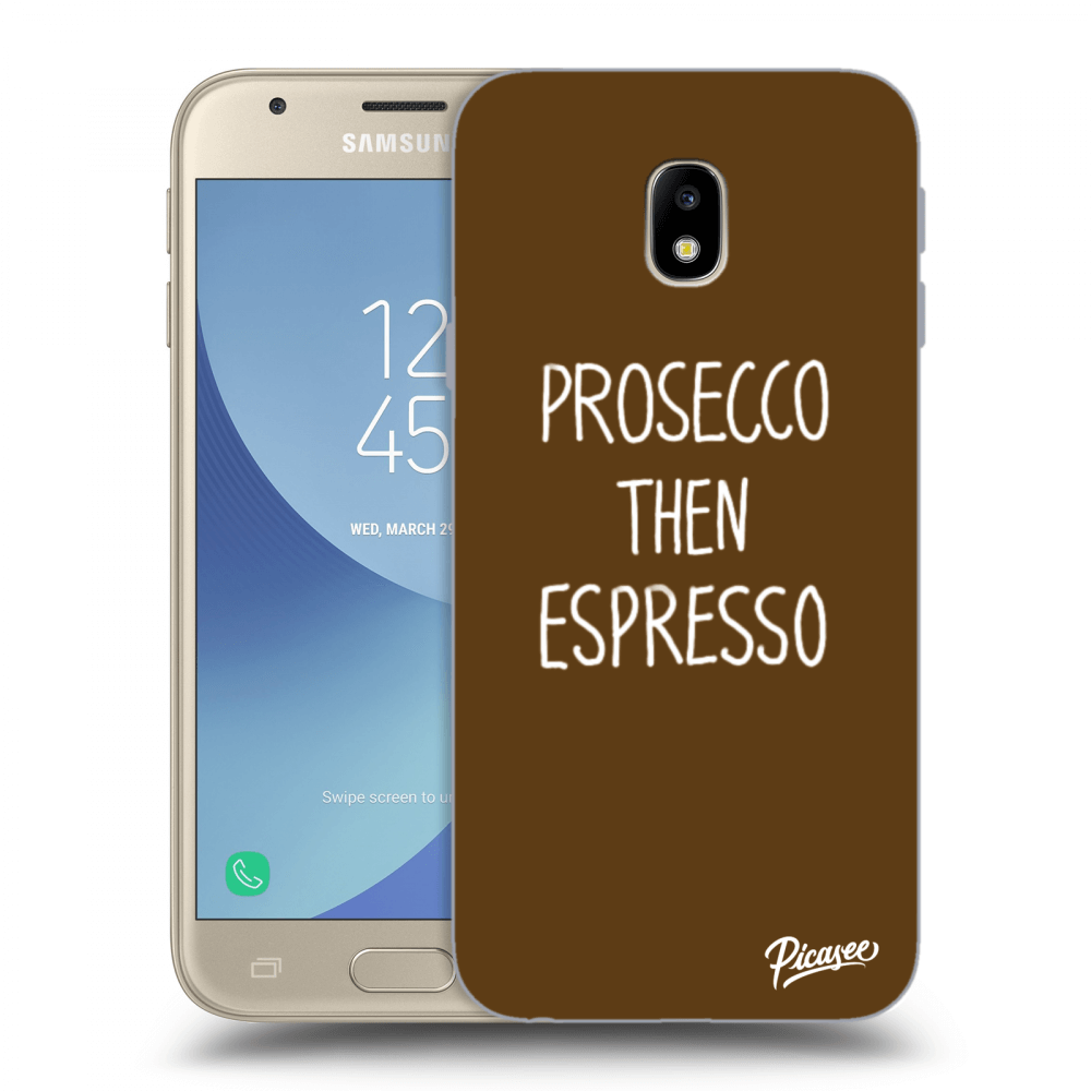 Picasee silikonowe czarne etui na Samsung Galaxy J3 2017 J330F - Prosecco then espresso