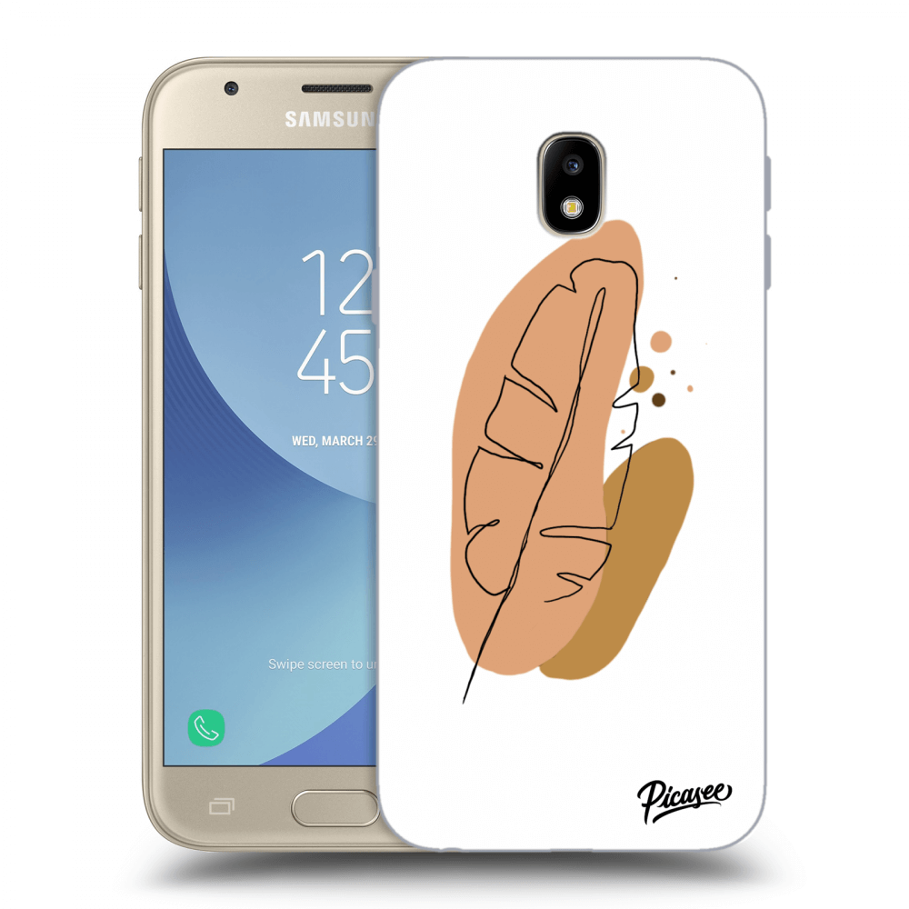 Picasee silikonowe przeźroczyste etui na Samsung Galaxy J3 2017 J330F - Feather brown