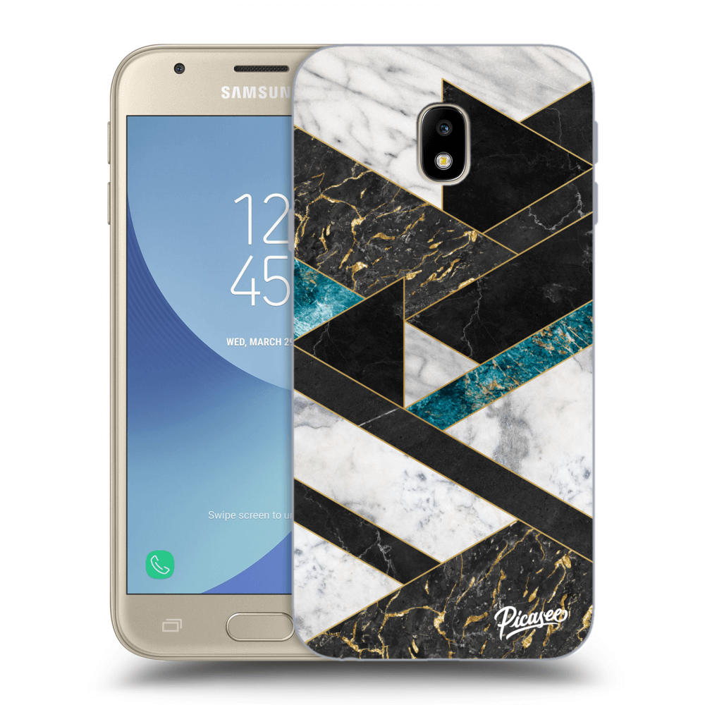 Picasee silikonowe przeźroczyste etui na Samsung Galaxy J3 2017 J330F - Dark geometry
