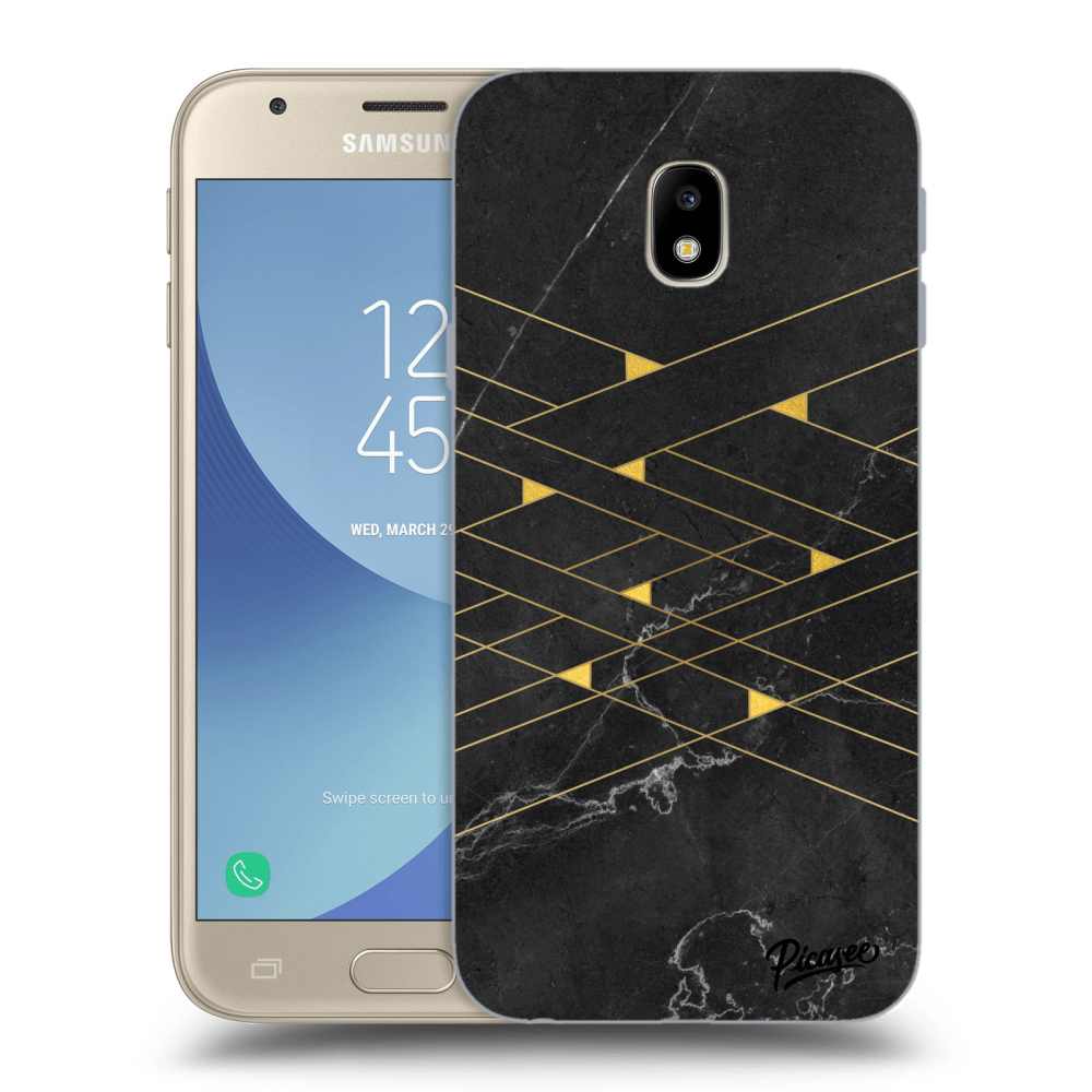 Picasee silikonowe czarne etui na Samsung Galaxy J3 2017 J330F - Gold Minimal