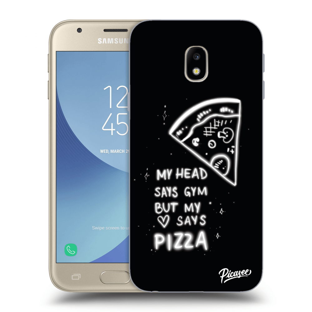 Picasee silikonowe czarne etui na Samsung Galaxy J3 2017 J330F - Pizza