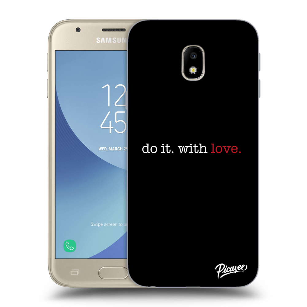 Picasee silikonowe czarne etui na Samsung Galaxy J3 2017 J330F - Do it. With love.