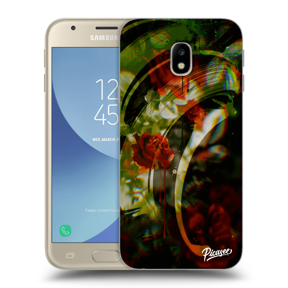 Picasee silikonowe czarne etui na Samsung Galaxy J3 2017 J330F - Roses color