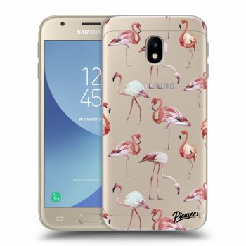 Picasee silikonowe przeźroczyste etui na Samsung Galaxy J3 2017 J330F - Flamingos