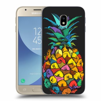 Picasee silikonowe czarne etui na Samsung Galaxy J3 2017 J330F - Pineapple