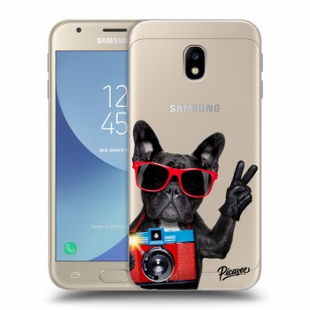 Picasee silikonowe przeźroczyste etui na Samsung Galaxy J3 2017 J330F - French Bulldog