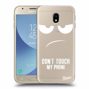 Picasee silikonowe przeźroczyste etui na Samsung Galaxy J3 2017 J330F - Don't Touch My Phone