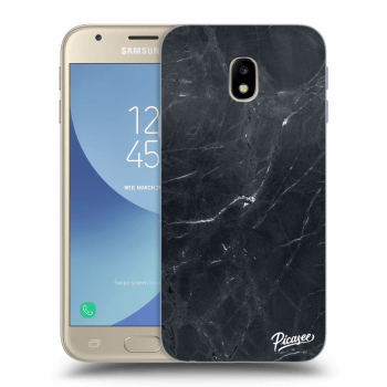Picasee silikonowe przeźroczyste etui na Samsung Galaxy J3 2017 J330F - Black marble