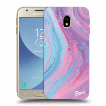 Picasee silikonowe przeźroczyste etui na Samsung Galaxy J3 2017 J330F - Pink liquid