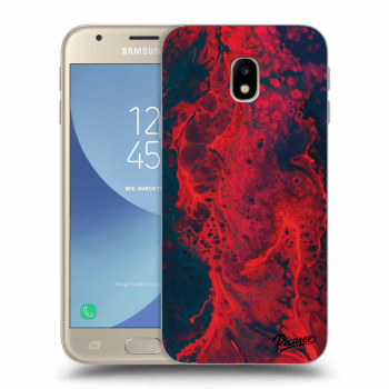 Picasee silikonowe przeźroczyste etui na Samsung Galaxy J3 2017 J330F - Organic red