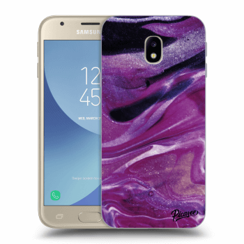 Picasee silikonowe przeźroczyste etui na Samsung Galaxy J3 2017 J330F - Purple glitter