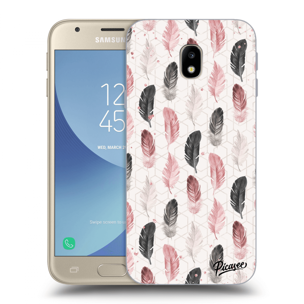 Picasee silikonowe przeźroczyste etui na Samsung Galaxy J3 2017 J330F - Feather 2