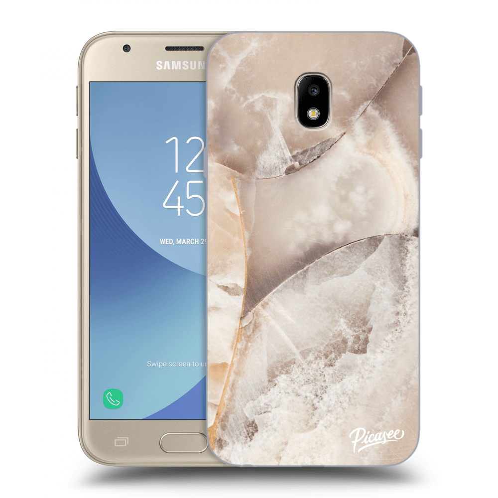 Picasee silikonowe przeźroczyste etui na Samsung Galaxy J3 2017 J330F - Cream marble