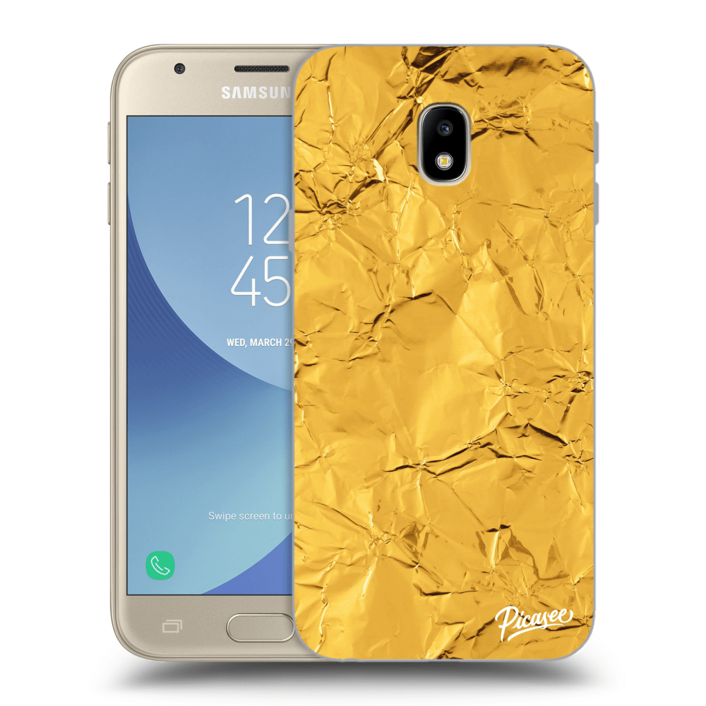 Picasee silikonowe przeźroczyste etui na Samsung Galaxy J3 2017 J330F - Gold