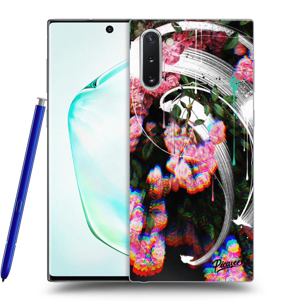 Picasee silikonowe przeźroczyste etui na Samsung Galaxy Note 10 N970F - Rosebush white