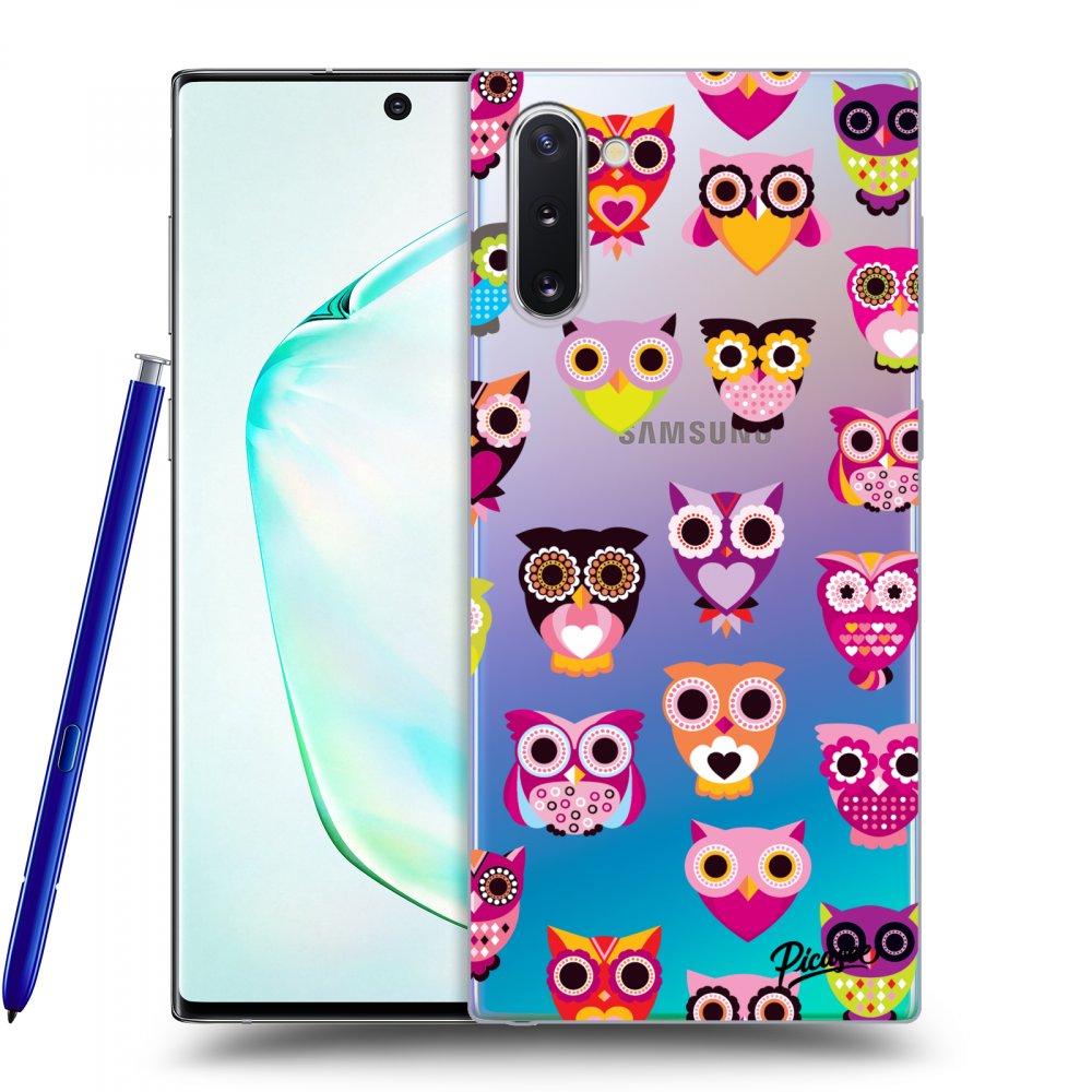 Picasee silikonowe przeźroczyste etui na Samsung Galaxy Note 10 N970F - Owls