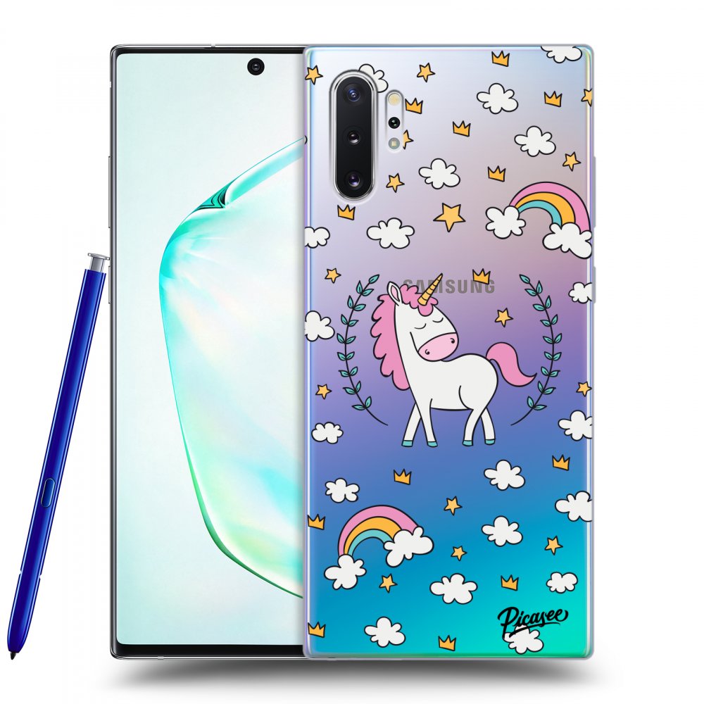 Picasee silikonowe przeźroczyste etui na Samsung Galaxy Note 10+ N975F - Unicorn star heaven