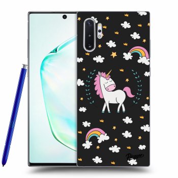 Picasee silikonowe czarne etui na Samsung Galaxy Note 10+ N975F - Unicorn star heaven