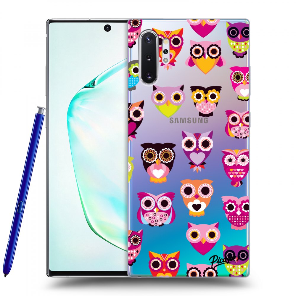 Picasee silikonowe przeźroczyste etui na Samsung Galaxy Note 10+ N975F - Owls