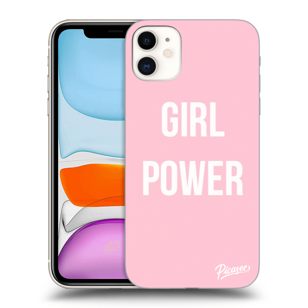 Picasee silikonowe czarne etui na Apple iPhone 11 - Girl power