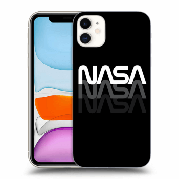 Picasee silikonowe czarne etui na Apple iPhone 11 - NASA Triple