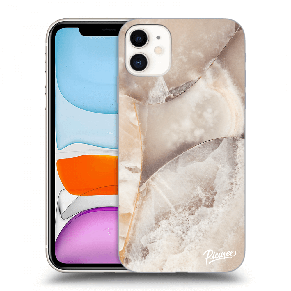 Picasee silikonowe przeźroczyste etui na Apple iPhone 11 - Cream marble