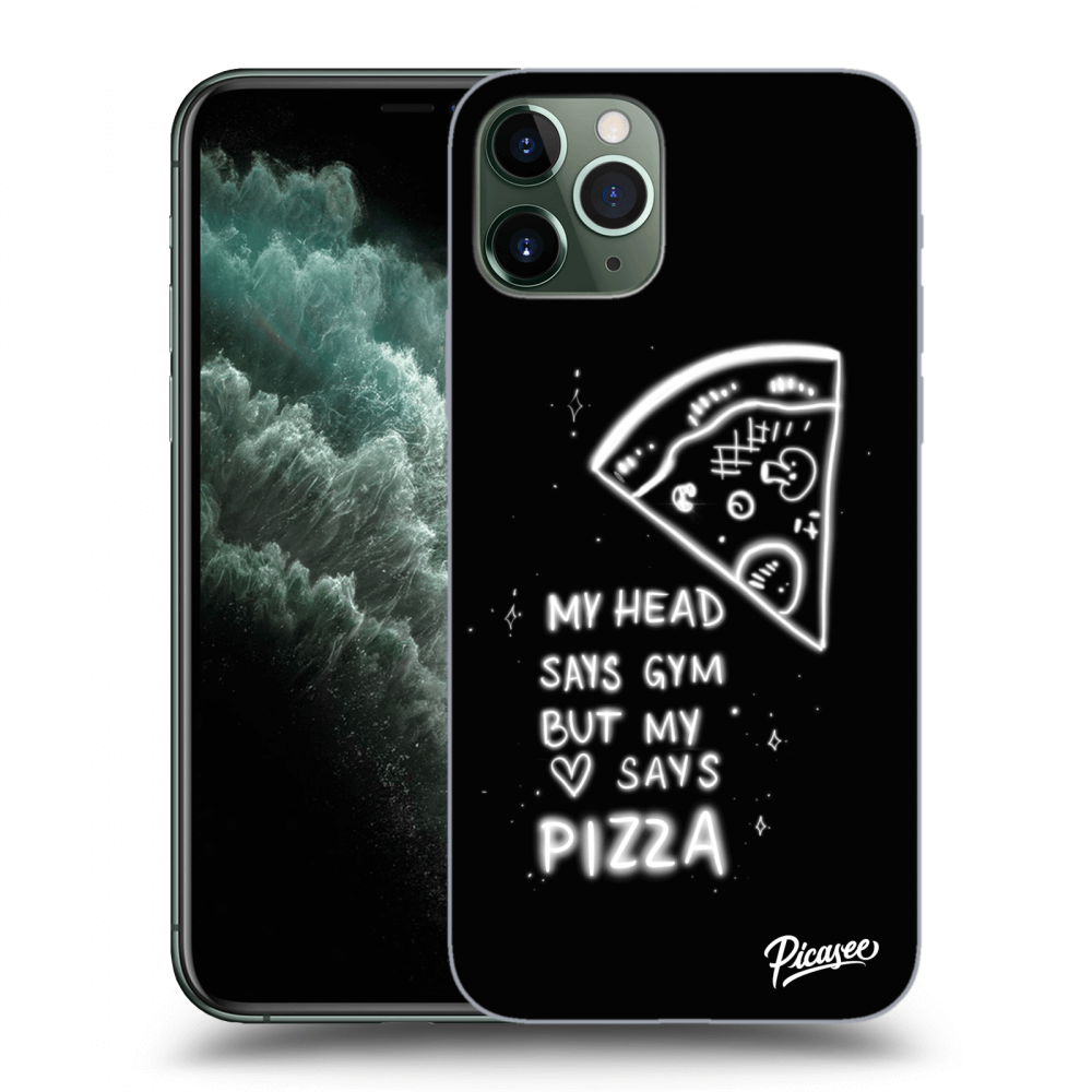 Picasee silikonowe czarne etui na Apple iPhone 11 Pro - Pizza