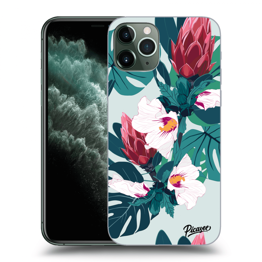 Picasee silikonowe czarne etui na Apple iPhone 11 Pro - Rhododendron