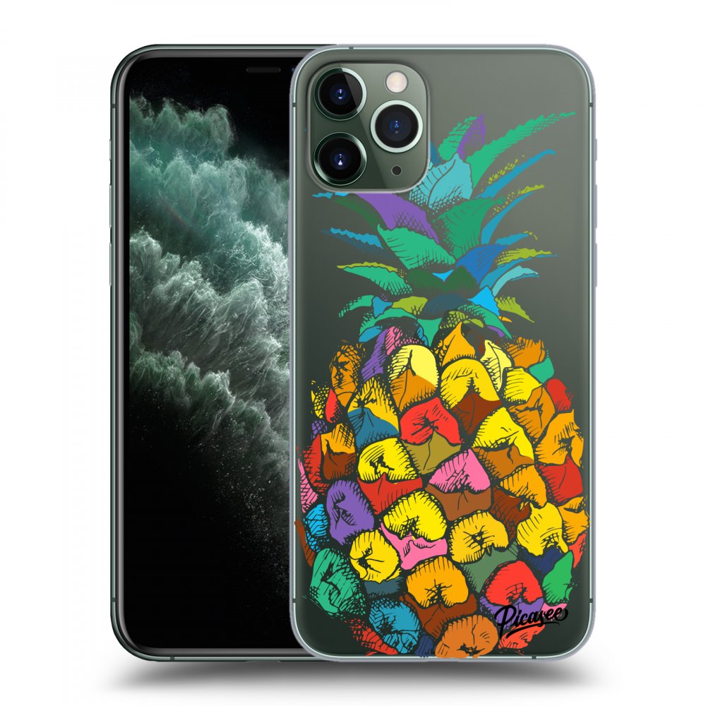 Picasee silikonowe przeźroczyste etui na Apple iPhone 11 Pro - Pineapple