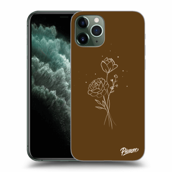 Picasee silikonowe przeźroczyste etui na Apple iPhone 11 Pro - Brown flowers
