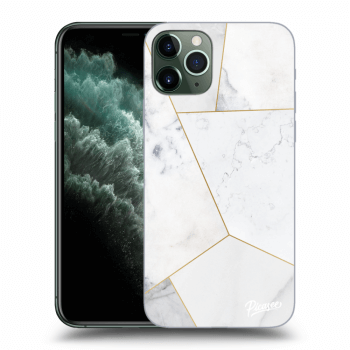 Picasee silikonowe przeźroczyste etui na Apple iPhone 11 Pro - White tile