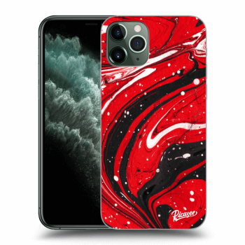 Picasee silikonowe przeźroczyste etui na Apple iPhone 11 Pro - Red black