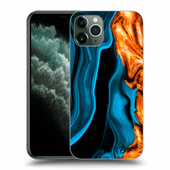 Picasee silikonowe przeźroczyste etui na Apple iPhone 11 Pro - Gold blue
