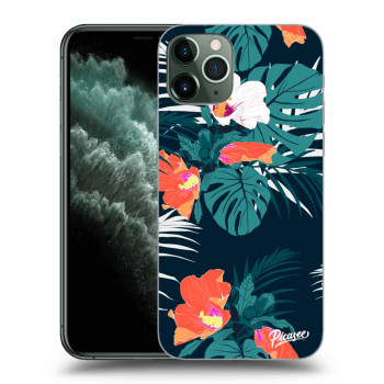 Picasee silikonowe przeźroczyste etui na Apple iPhone 11 Pro - Monstera Color