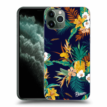 Picasee silikonowe czarne etui na Apple iPhone 11 Pro - Pineapple Color