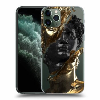 Picasee silikonowe przeźroczyste etui na Apple iPhone 11 Pro - Gold - Black