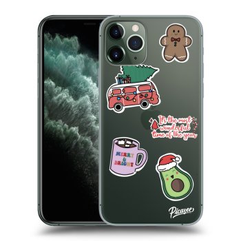 Picasee silikonowe przeźroczyste etui na Apple iPhone 11 Pro - Christmas Stickers
