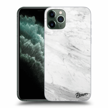 Picasee silikonowe przeźroczyste etui na Apple iPhone 11 Pro - White marble