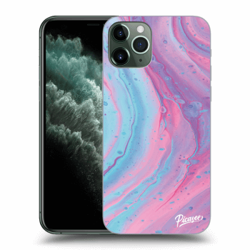 Picasee silikonowe przeźroczyste etui na Apple iPhone 11 Pro - Pink liquid