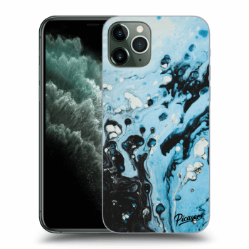 Picasee silikonowe przeźroczyste etui na Apple iPhone 11 Pro - Organic blue
