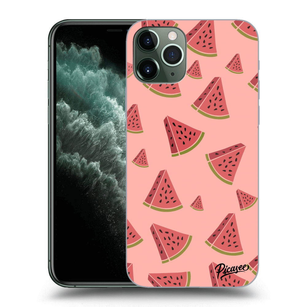 Picasee silikonowe czarne etui na Apple iPhone 11 Pro - Watermelon