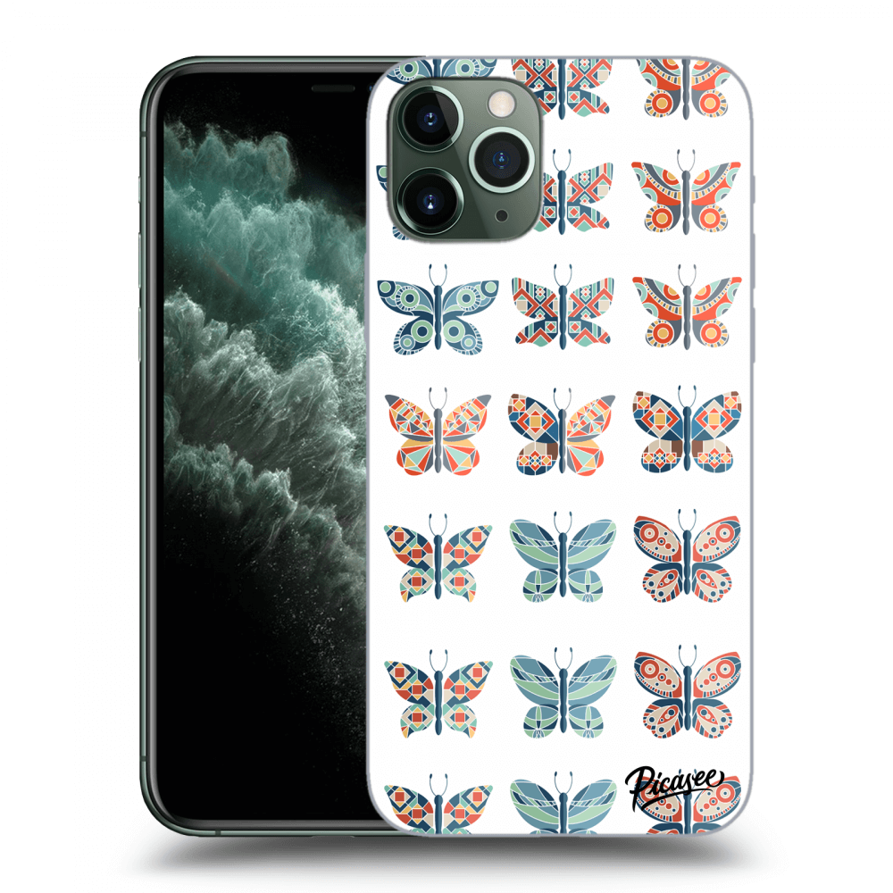 Picasee silikonowe przeźroczyste etui na Apple iPhone 11 Pro - Butterflies