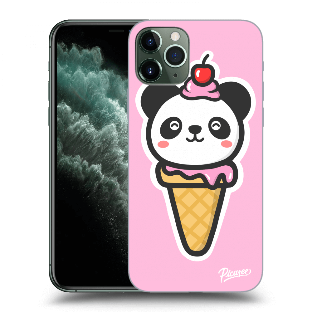 Picasee silikonowe przeźroczyste etui na Apple iPhone 11 Pro - Ice Cream Panda