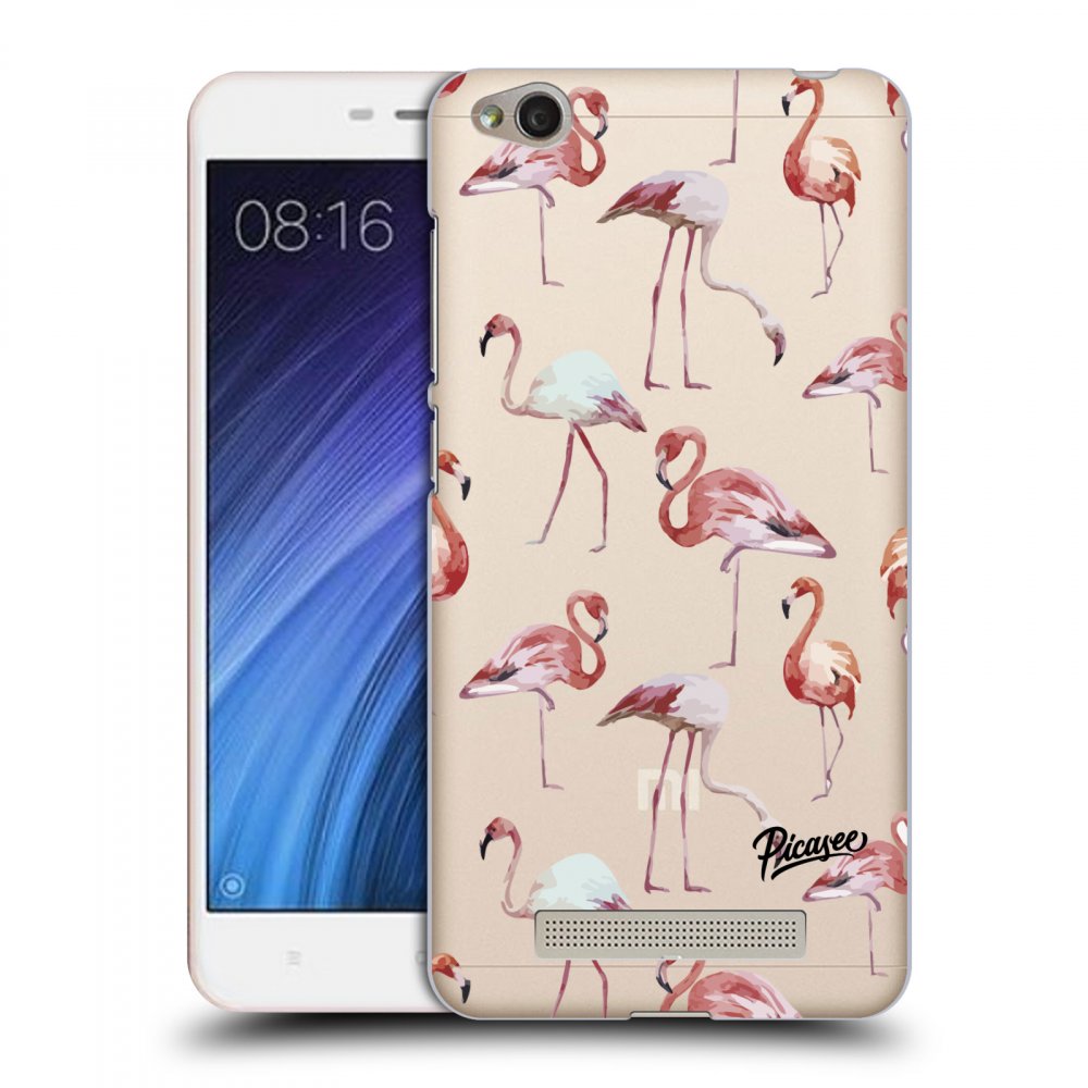 Picasee silikonowe przeźroczyste etui na Xiaomi Redmi 4A - Flamingos