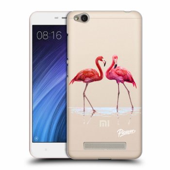 Picasee silikonowe przeźroczyste etui na Xiaomi Redmi 4A - Flamingos couple